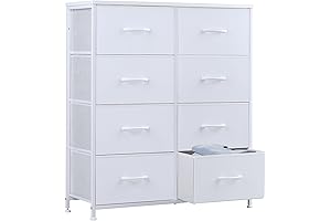 Sweetcrispy Dresser for Kids Bedroom: 8-Bin Fabric Storage Tower