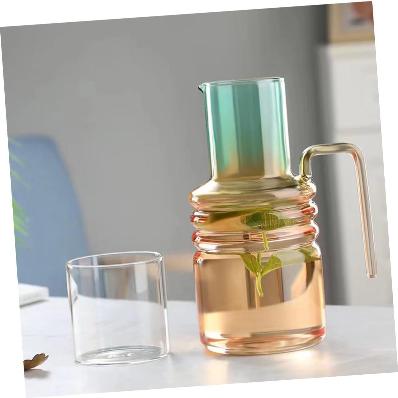 BESPORTBLE Heat-resistant Glass Water Pitcher Multipurpose Clear Carafe for Juice Tea Milk Cold Beverages Transparent Household Drinkware for Home Dorm Restaurant Use