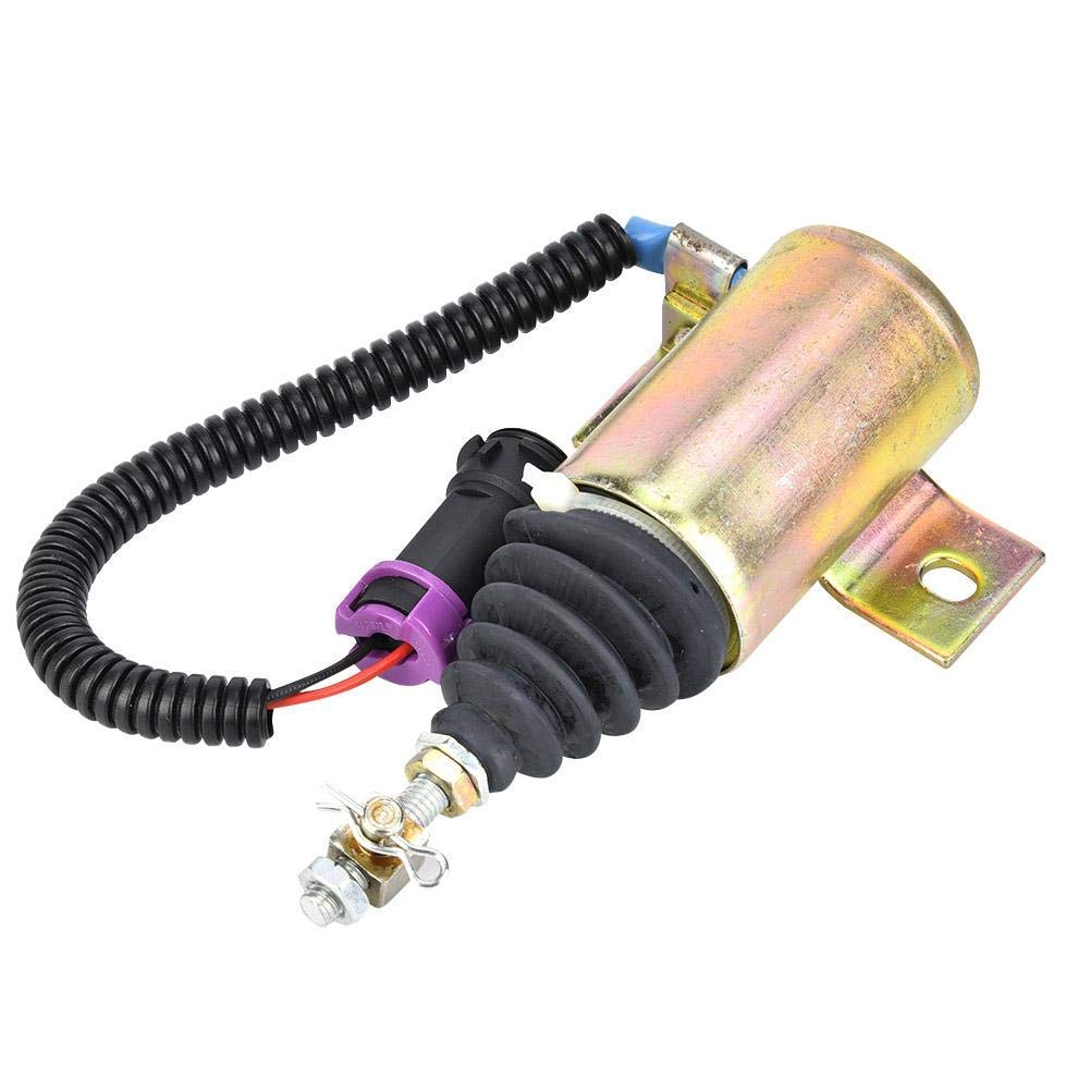 Válvula solenoide de corte de combustible 12V Válvula solenoide de parada de combustible XHF-1121 E483310000093 Ajuste para Foton 483 para proteger el motor contra daños