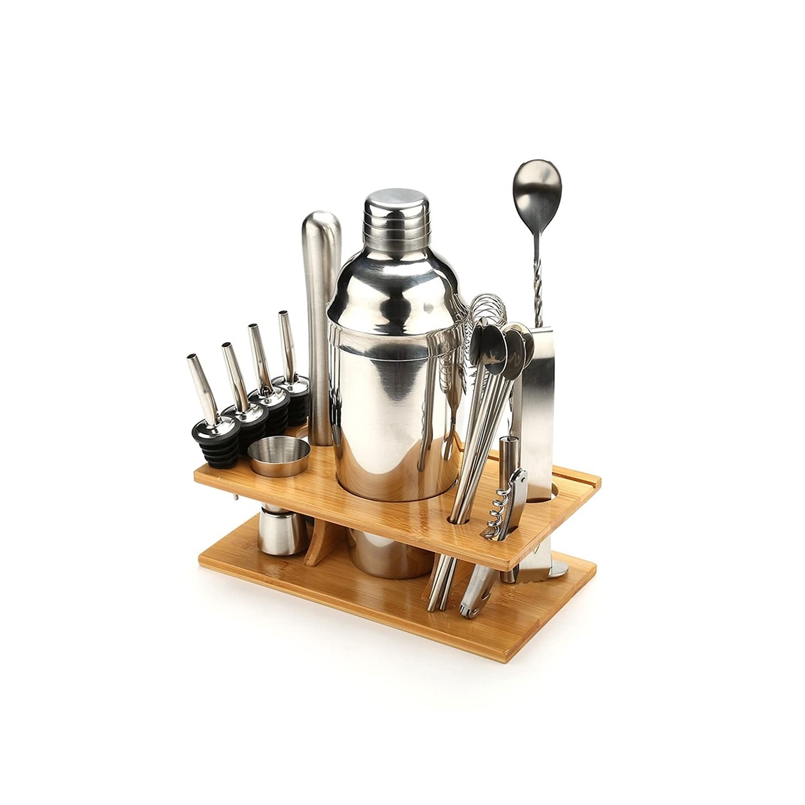 Kit de barman con coctelera de 16 piezas de acero inoxidable para cócteles y barras de bares