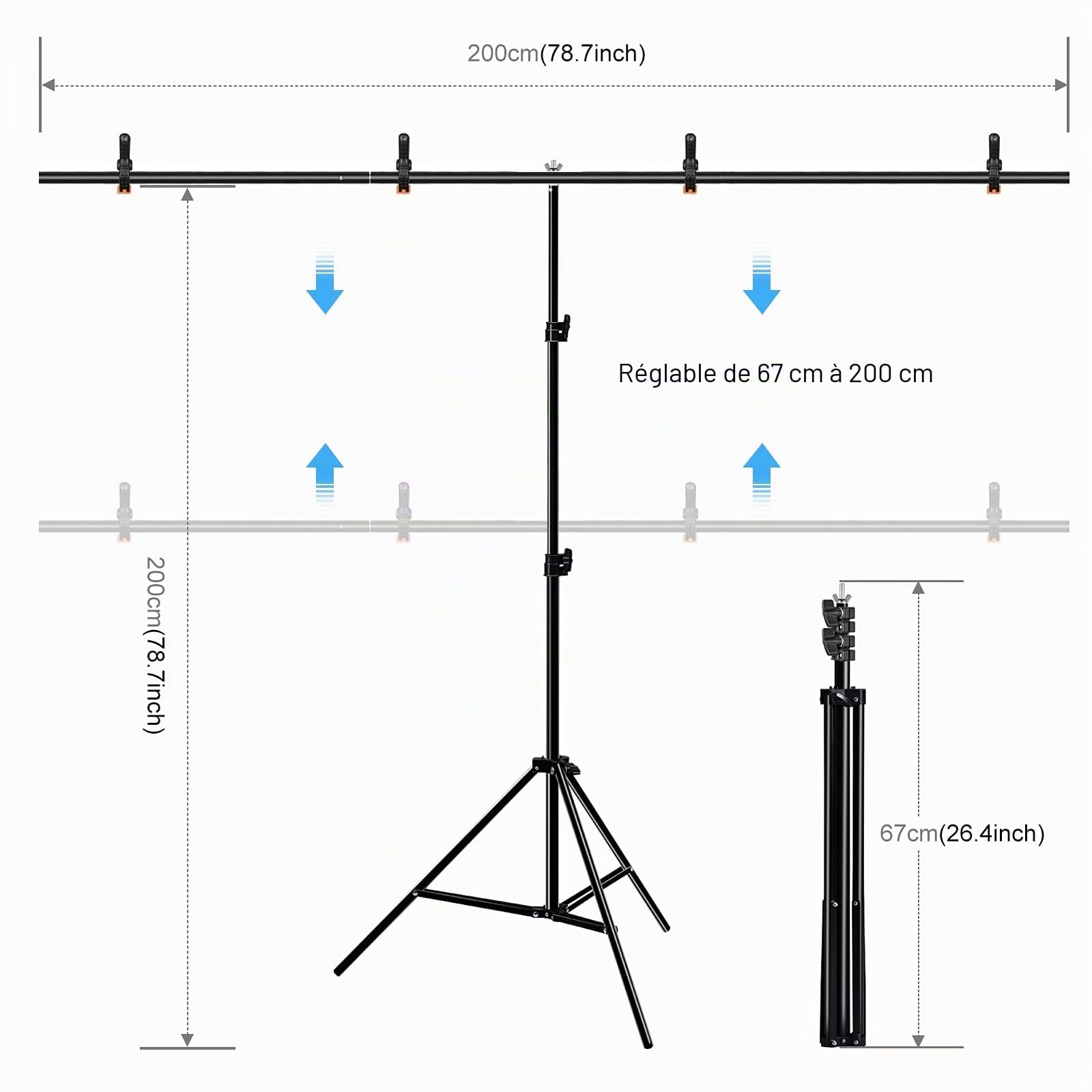 Cadre photo fond vert 2 x 2 mètres fond fond studio support vidéo écran