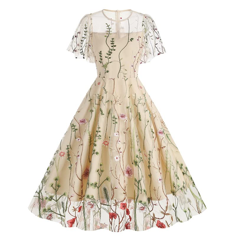 Vestito da donna anni '50 e '60, Rockabilly, con maniche a pois, stile vintage, per feste e balli studenteschi, con cintura 001 S Vestito da donna anni '50 e '60, Rockabilly, con maniche a pois, stile vintage, per feste e balli studenteschi, con cintura 001 S