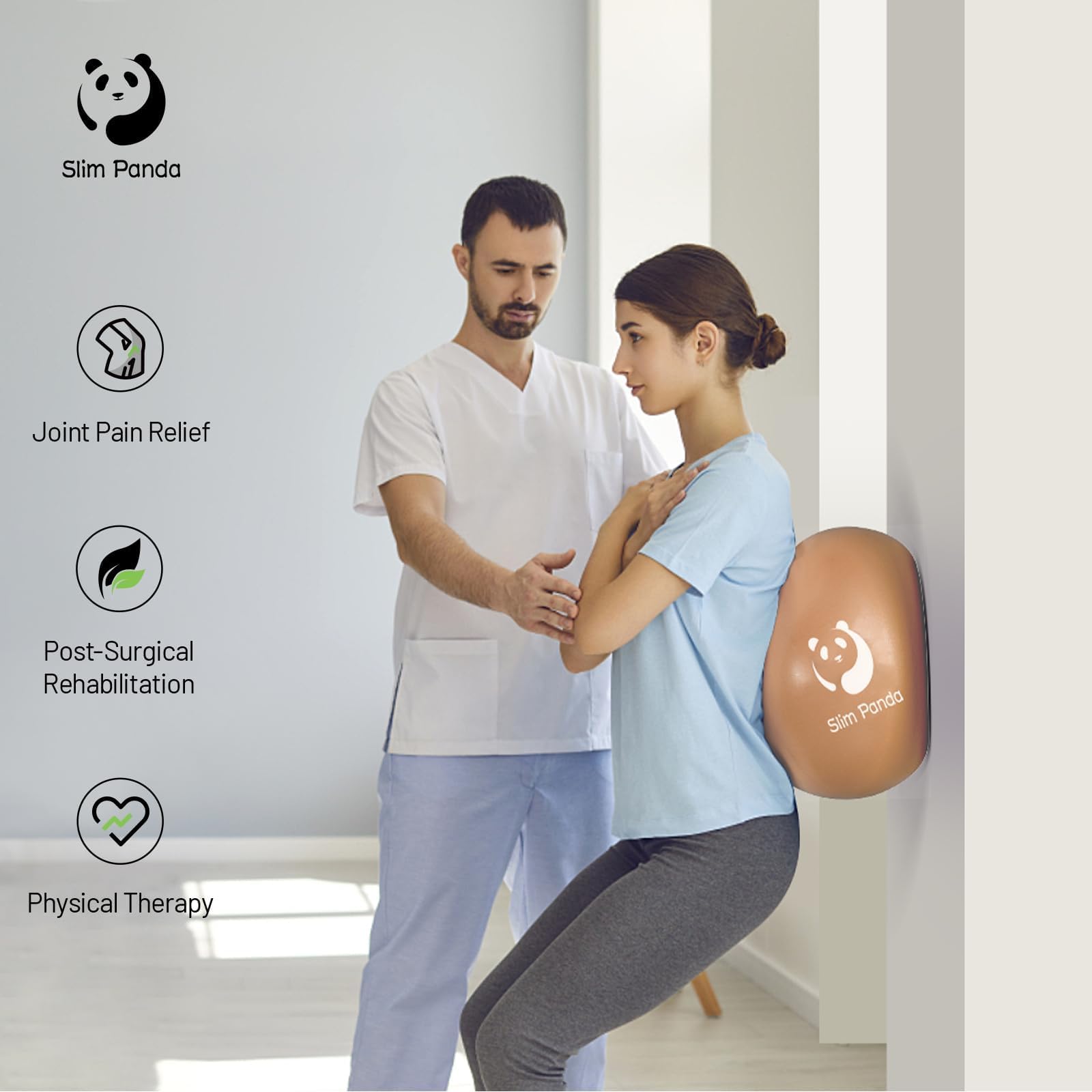 Slim Panda Palla Pilates Piccola, 23-25cm Anti Scoppio Antiscivolo Palla Ginnastica con Cannuccia Gonfiabile, Soft PVC Palla da Yoga per la Terapia Degli Anziani, Casa, Fitness, Allenamento Equilibrio