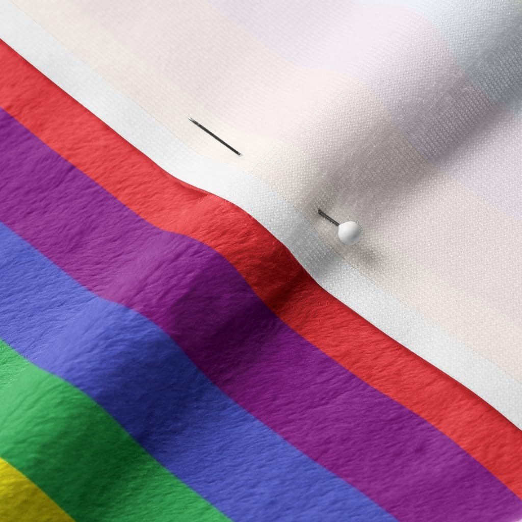 Spoonflower Fabric - Rainbow Pride Stripe Vertical LGBT Gay Colorful Printed on Minky Fabric by The Yard - Sewing Baby Blankets Quilt Backing Plush