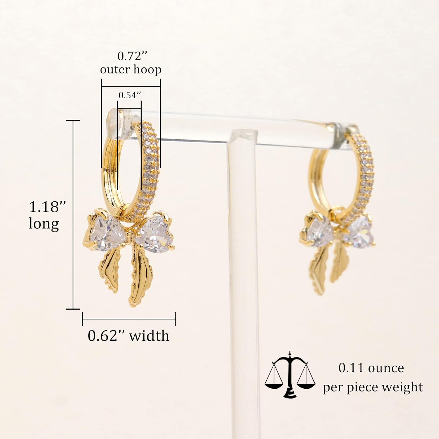 Sonateomber Gold Silver Small Hoop Dangle Earrings for Women, Trendy Dainty Rhinestone CZ Dangling Prom Wedding Leaf Flower Snowflake Butterfly Starfish Fashion Jewelry Gift - Image 5