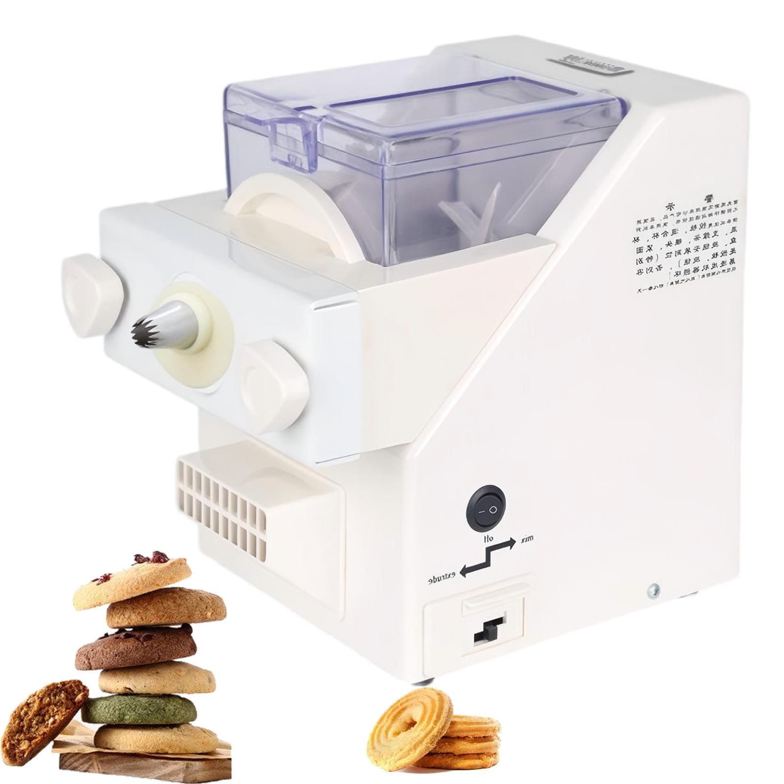 Elektrische Keksmaschine (180 W) für Küche und Konditorei – Kekspresse mit 8 verschiedenen Aufsätzen und 6 Keksformen