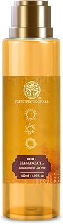 Forest Essentials Body Massage Oil Sandalwood & Saffron | Ayurvedic Skin-Nourishing & Calming Oil | Nourishing Body Care