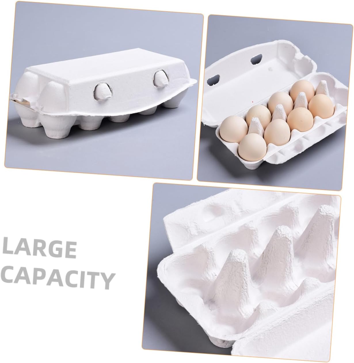 Alipis 10pcs Biodegradable Cartons Pulp Holders for Home Kitchen Storage Compartment Design White for Organization