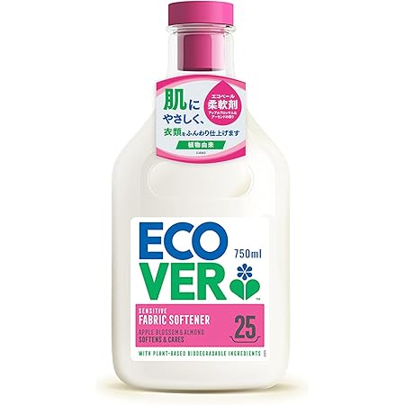 Amazon 柔軟剤 Ecover エコベール ファブリックソフナー 本体 アップルブロッサム アーモンドの香り 750ml 洗濯 赤ちゃん Laundry 日用品 Ecover エコベール 液体柔軟剤