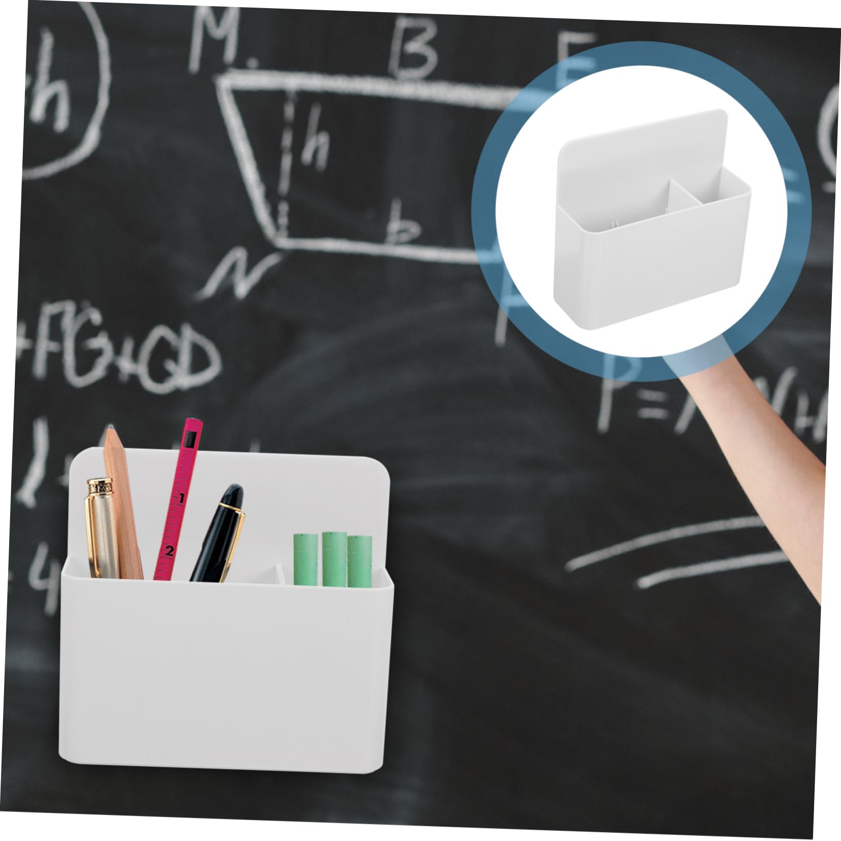 Artibetter 3 Pezzi Portapenne Magnetico per Lavagna Organizer Scrivania Bianco Multifunzionale per Cancelleria Resistente e per Ufficio e Casa