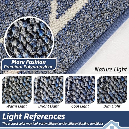 BEQHAUSE Kitchen Rugs Non Slip Washable Kitchen Mat, Blue, 32x48in by BEQHAUSE - Used condition - Image 8