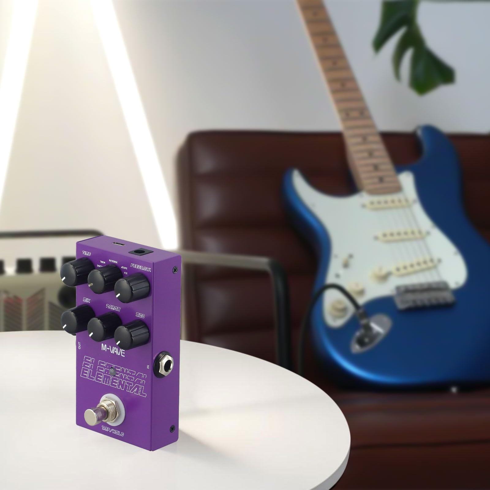 Elemental Digital Delay Pédale pour guitare avec 9 effets et long temps de retard pour des sons captivants