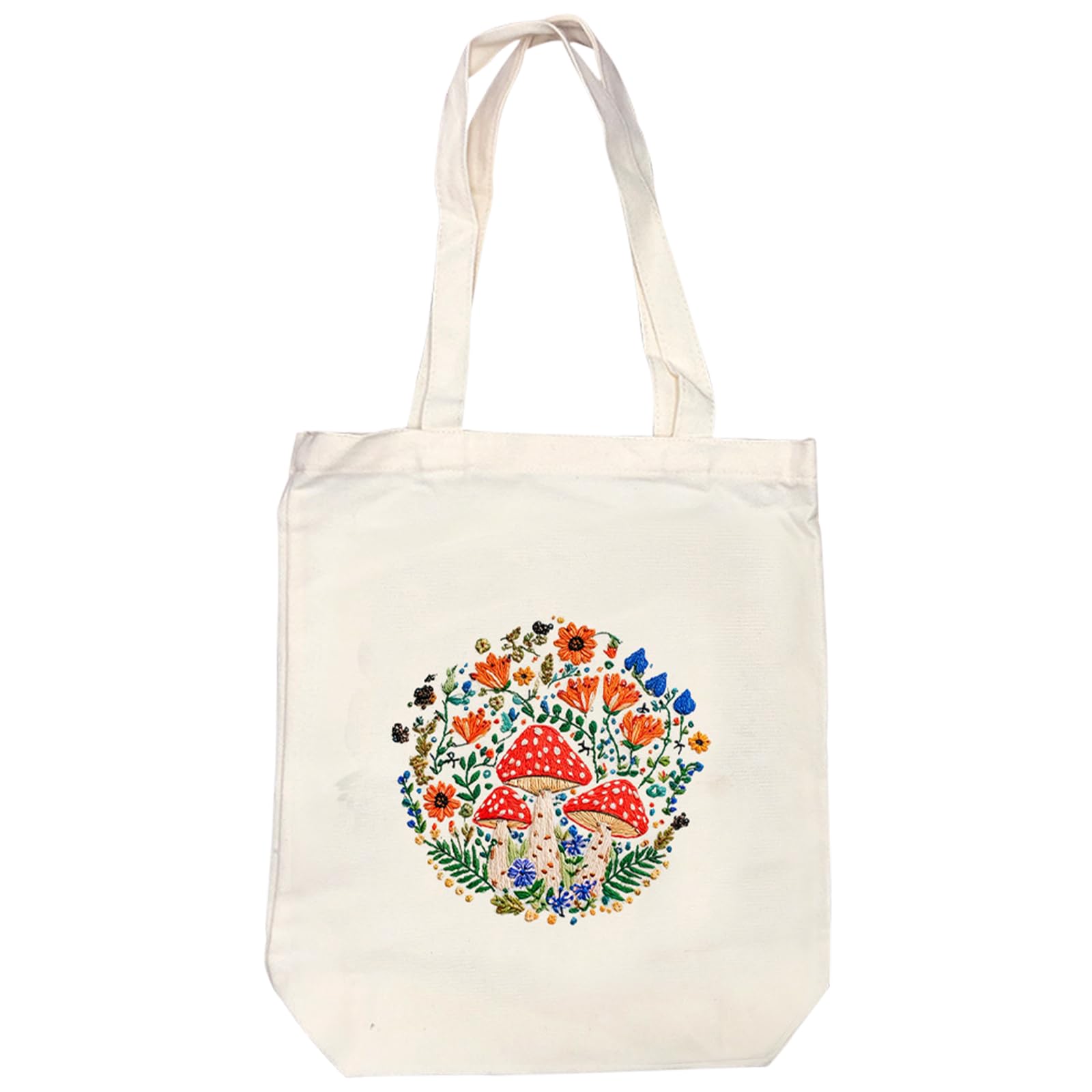 Embroidery Canvas Tote Bag, DIY Needlework Embroidery Craft Kit with Hoop