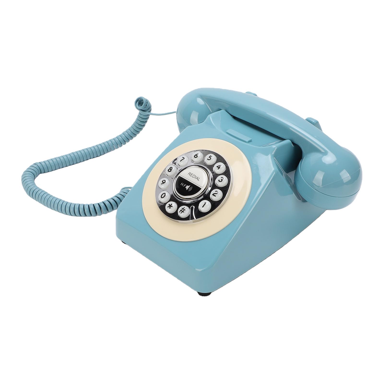 Bewinner Telefono retrò Bluetooth con Cornetta, Telefono Fisso Wireless per Casa e Ufficio, Supporta Chiamate in Vivavoce, Vivavoce e Riproduzione Musicale, Ricaricabile Tramite USB, (BLUE)