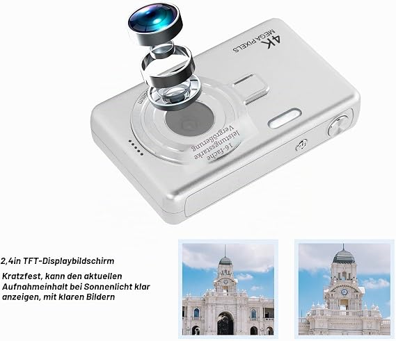Digital Camera 50MP 1080P Kids Camera 16x Zoom Auto Focus Compact Portable Small Point and Shoot Camera for Students and Teens (-2214240048213)