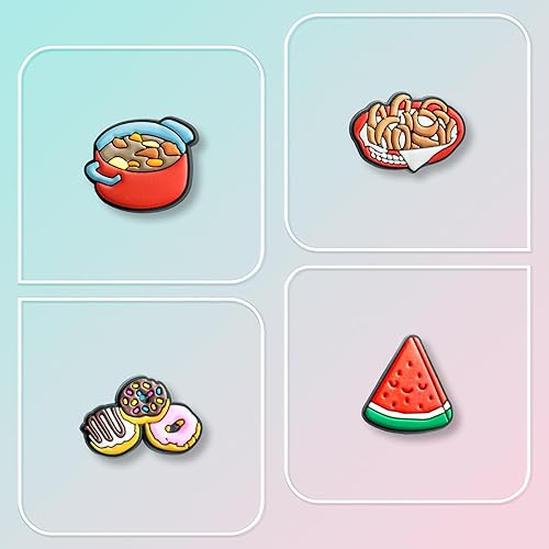 Miniatura 6 de 25 dijes para zapatos de comida para niñas, mujeres, niños y hombres, bonitos dijes de decoración de zapatos para adolescentes y adultos, accesorios