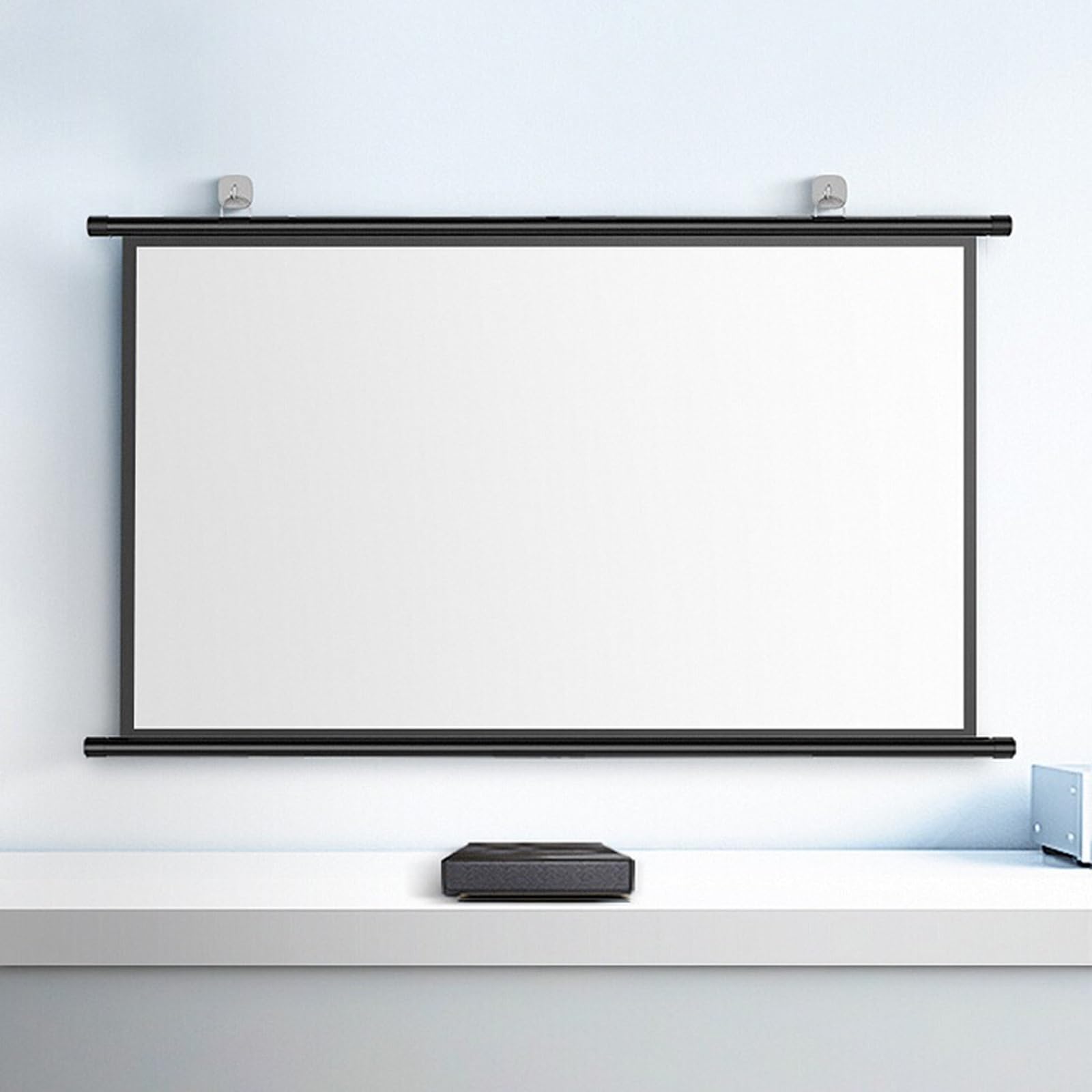 Ekran do wysuwanego projektora ręcznego, ekrany do projektorów kinowych, przenośny składany ekran ścienny / sufitowy, na wieczorne kino w ogrodzie (60"(16:9))