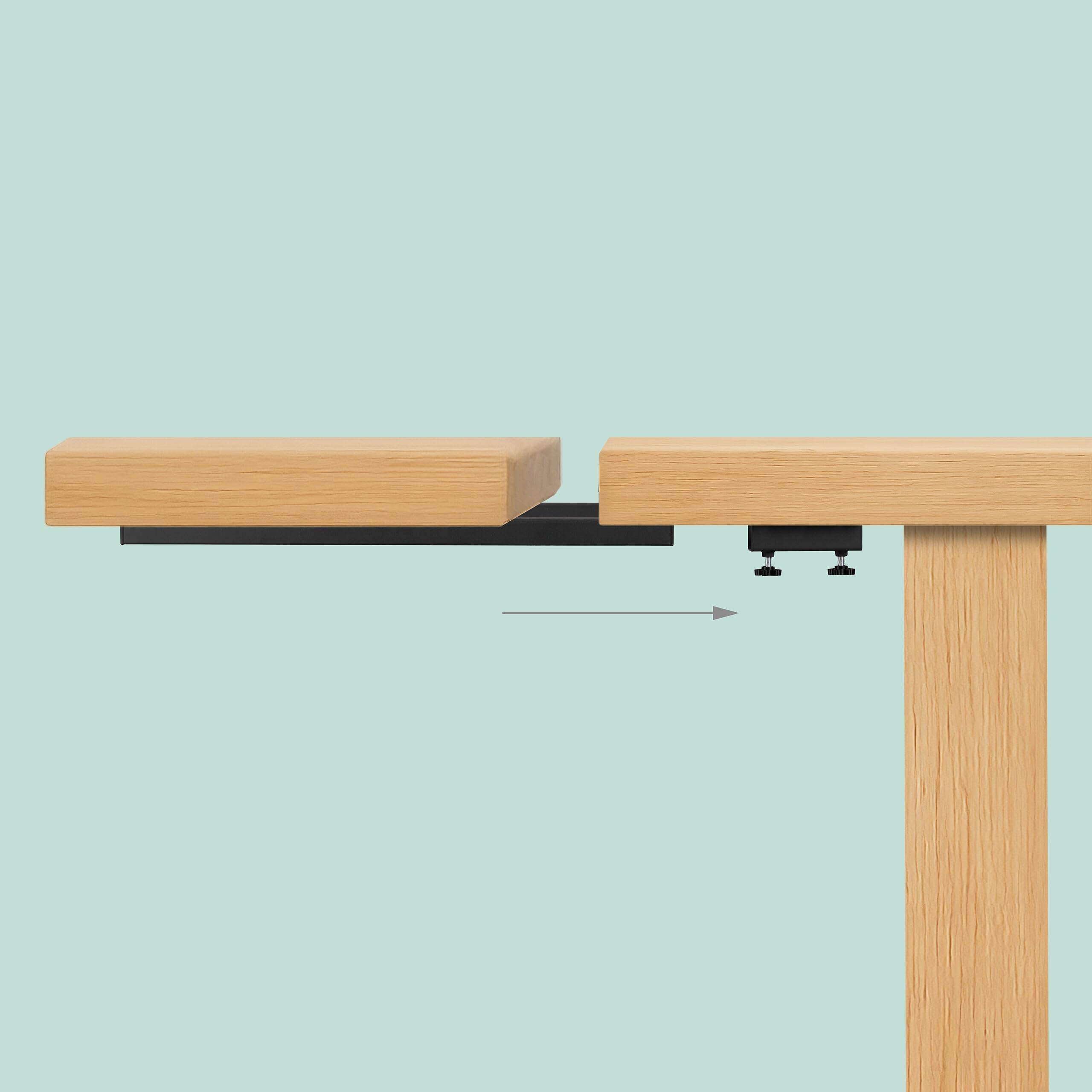 Relaxdays Extensión para Mesa de Metal Ajustable, 60 cm, 2 Brazos, Carga 80 kg, Negro