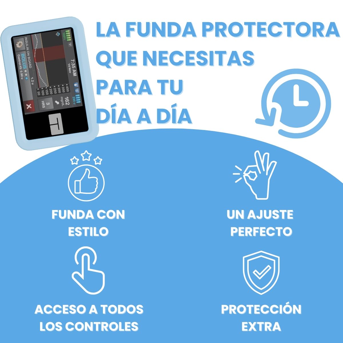 Funda Protectora De Silicona Para Bomba De Insulina Tandem/Compatible Con Todos Los Modelos De Tandem/Silicona De Alta Durabilidad. (Camo)