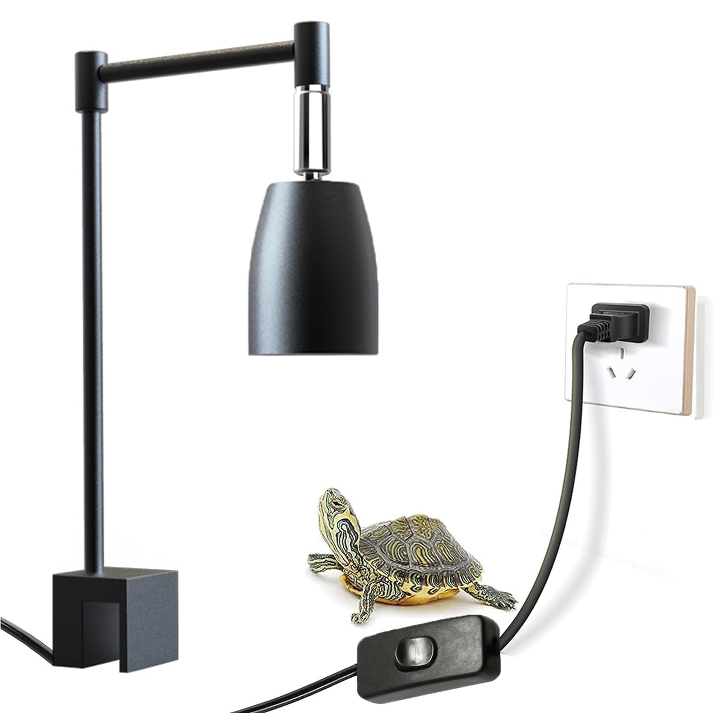 QeeHeng Soporte de lámparas de calor para reptiles,Soporte de UVA/UVB,lámpara de calor giratoria de 360°,soporte de metal para lámparas de calefacción de tanque de tortuga,adecuado para accesorios