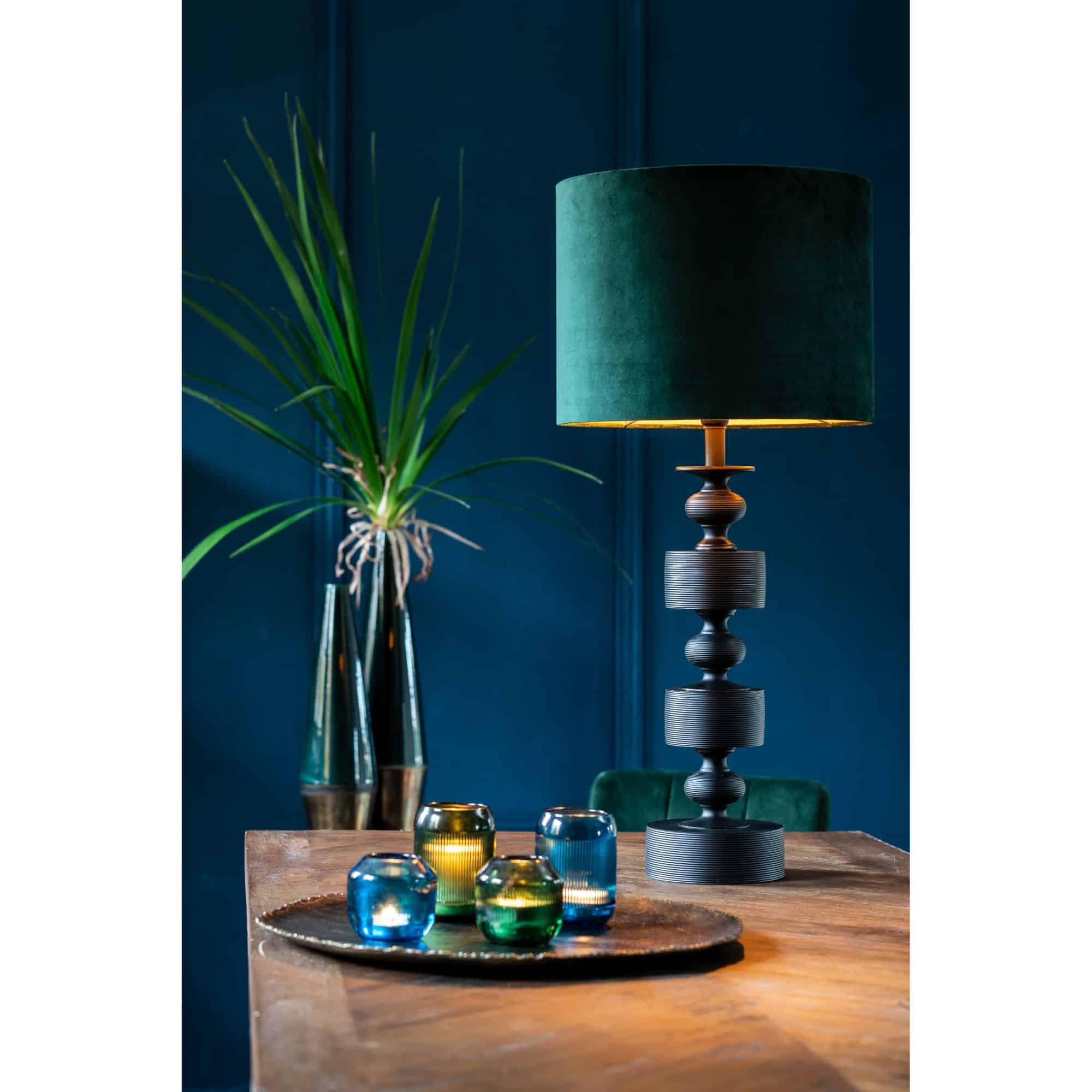 Light & Living Lampenschirm Zylinder Velours - Dutch Green - Ø40x30cm | Zylinder - Modern - Samt