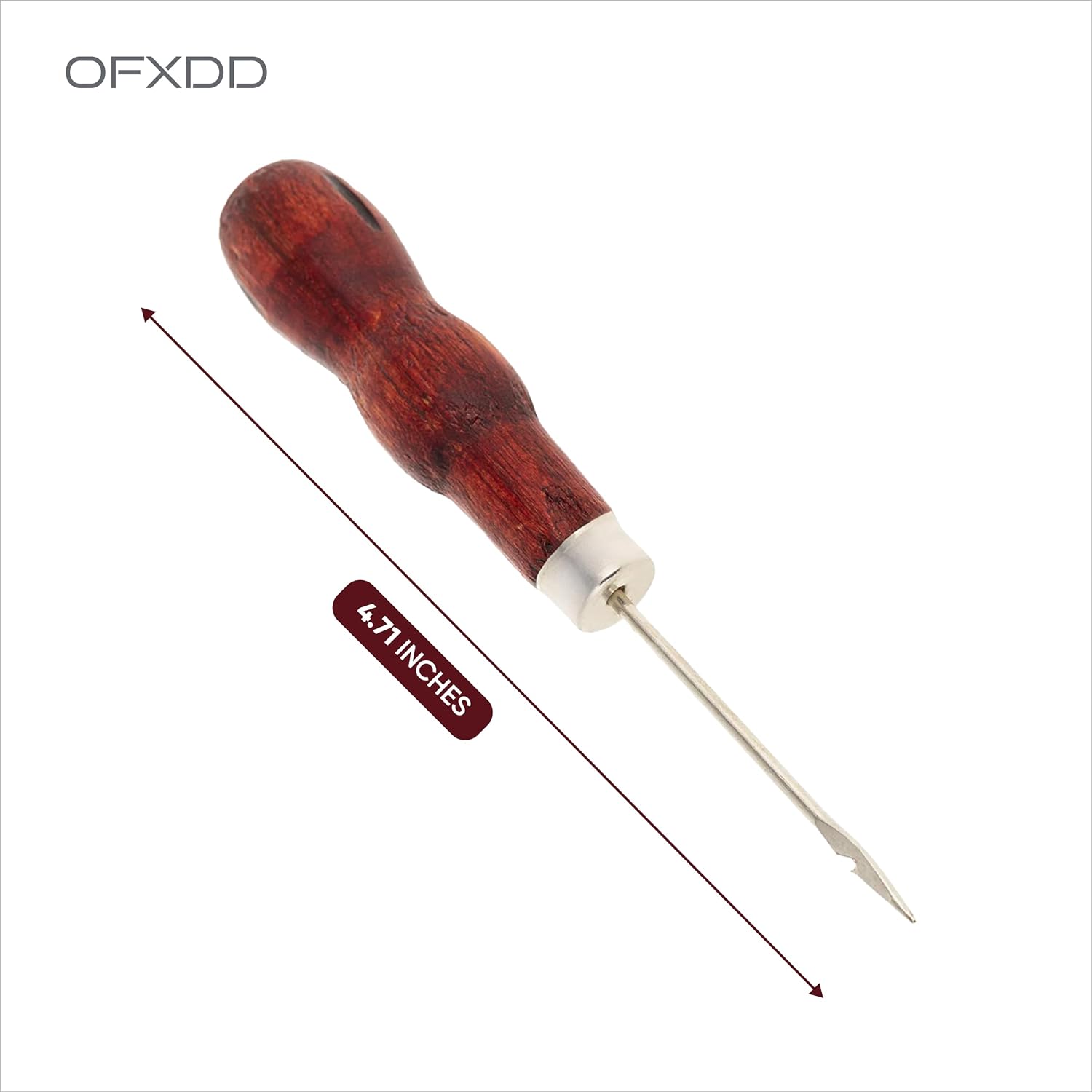 Leather Working Awl - Pack of 2 - Awl with Hook - Awl with Wooden Handle