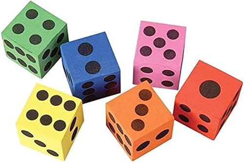 Rhode Island Novelty  12  Dados de espuma  1.5 pulgadas  Juegos de enseñanza de matemáticas  Nuevo