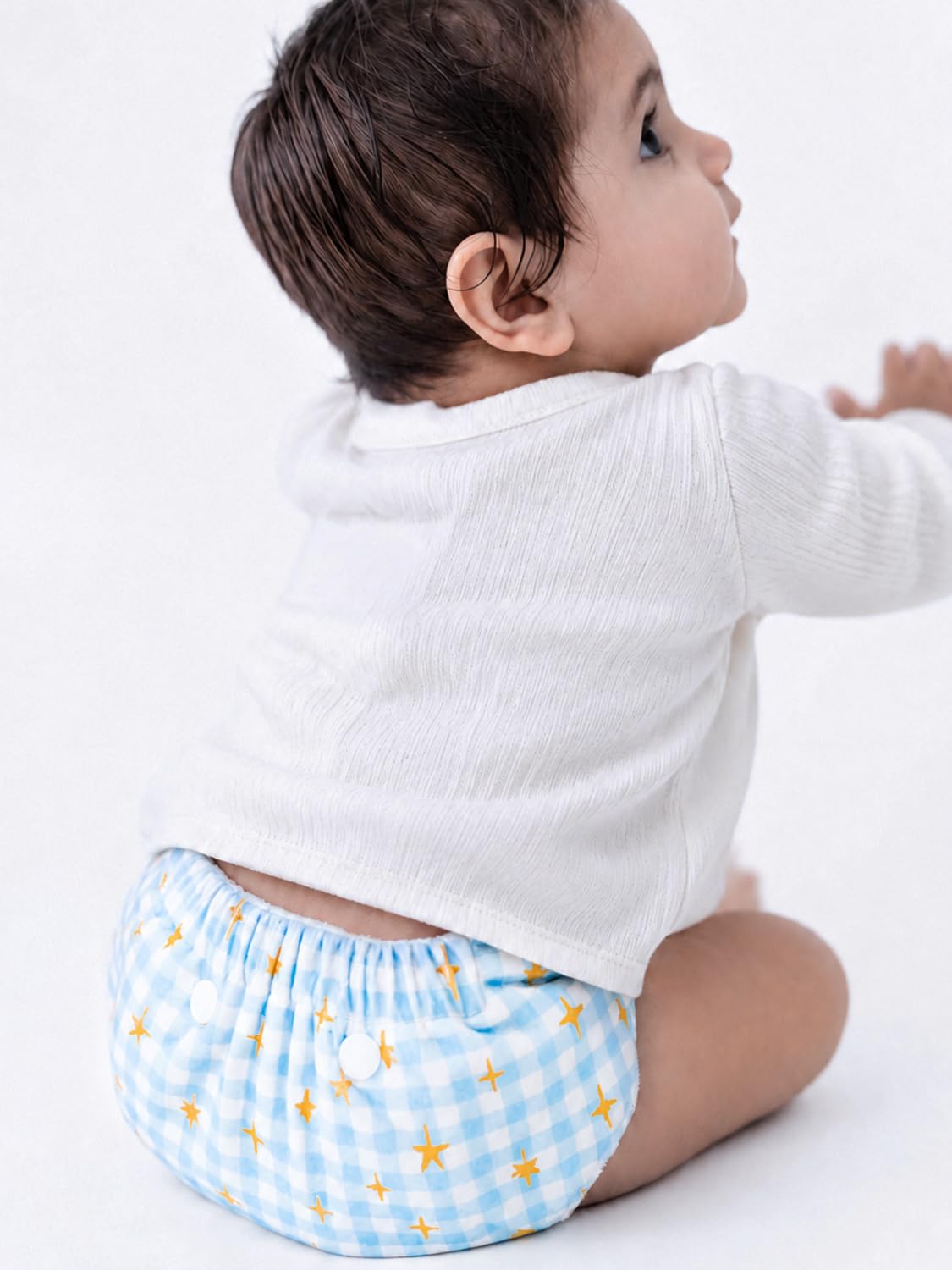 SuperBottoms UNO Luxe Cloth Diaper with Velcro Closure & DryFeel magic Pad + Booster Pad | For Babies 3M-3Y | Reusable Washable Cloth Diaper-picture-36