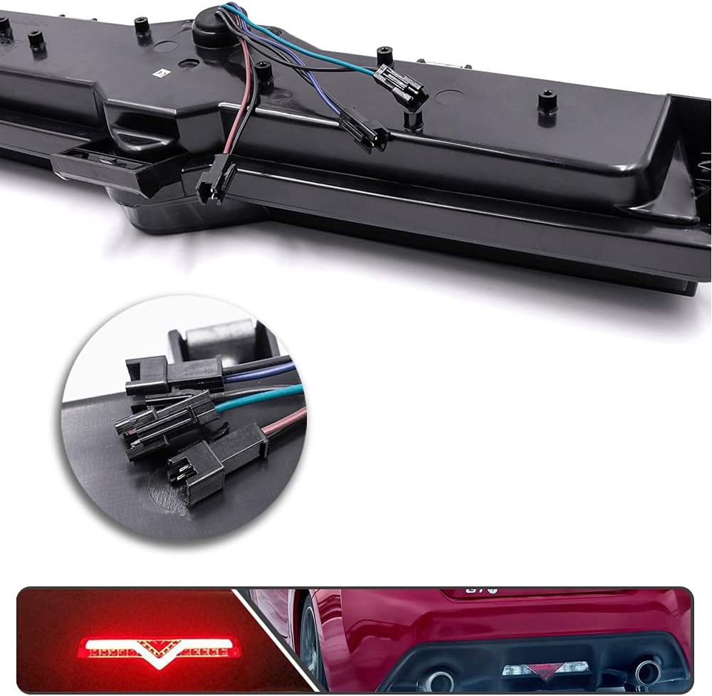 Red LED Rear Brake Fog Light White LED Backup Reversing Lamp for Subaru BRZ 2013-2019, Toyota 86 2017-2020, Scion FR-S 2013-2016 Smoked Lens Reverse Lamp