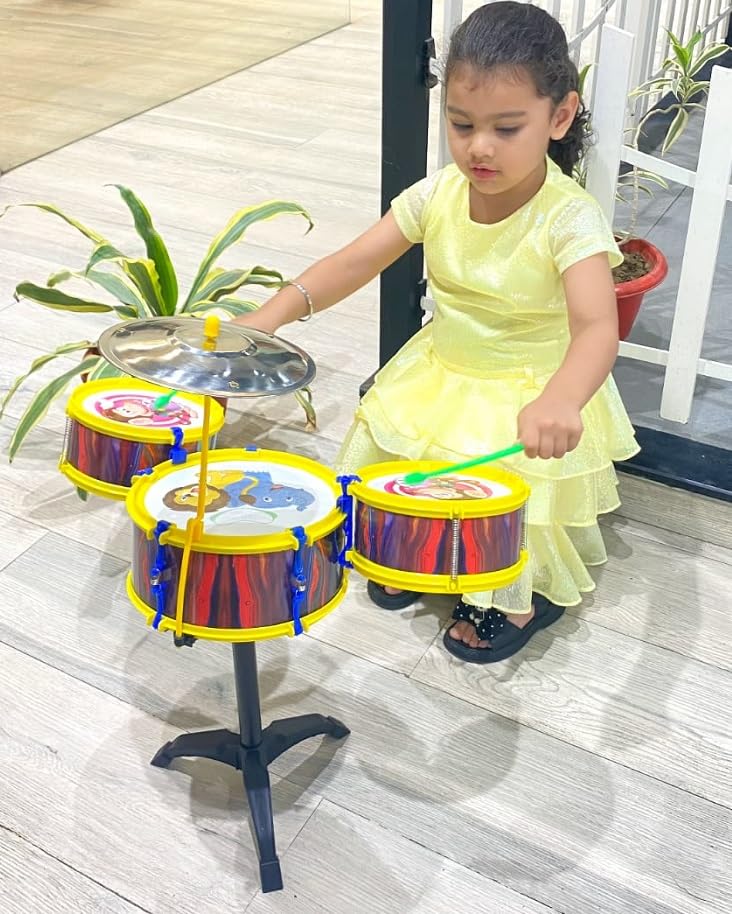 Prime Mini Musical Drum Set with Stick and Stool/Chair for Kids Boys and Girls 2-8 Years Birthday Gifting Toys for Toddlers Pack of 1 (B0B7RGZ4LJ) Amazon Price History, Amazon Price Tracker