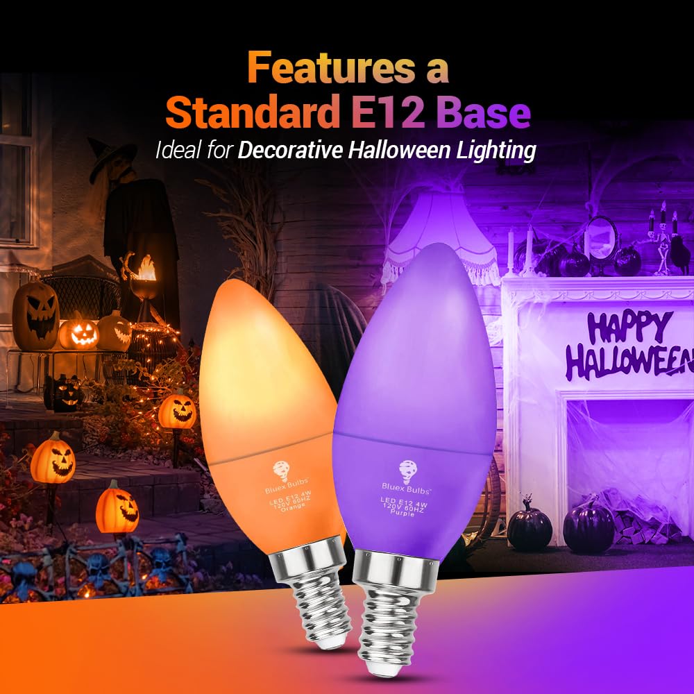 2 Pack BlueX LED Purple Light Bulb - 4W (40Watt Equivalent) - E12