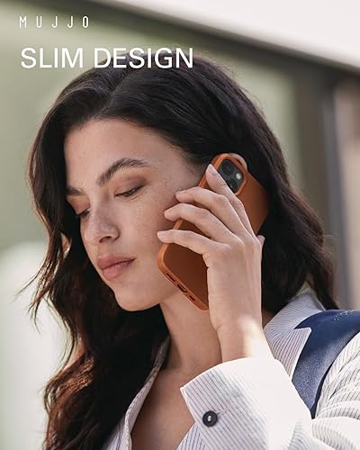 Miniatura 6 de Mujjo Funda de cuero para teléfono, compatible con iPhones 15 Plus y 14 Plus, compatible con MagSafe, piel europea de alta calidad, protección para