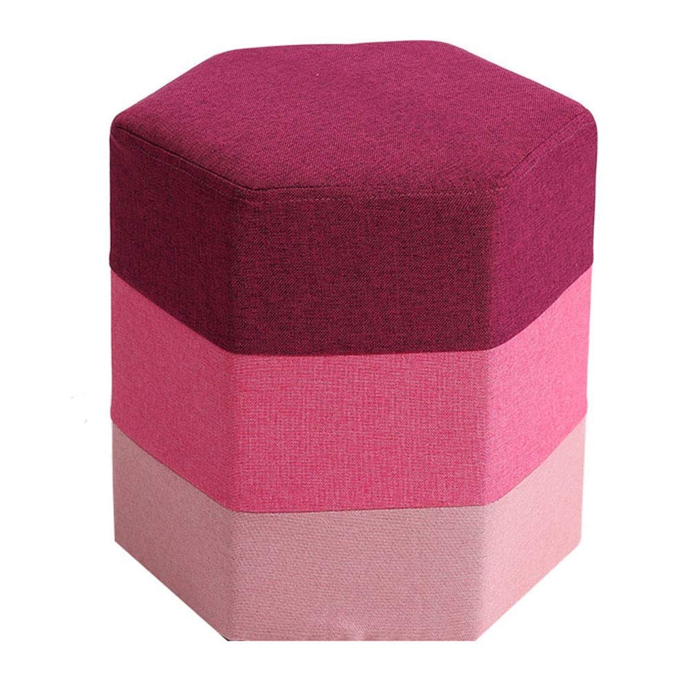 Repose-pieds salon en bois rembourré pouf change chaussure hexagone