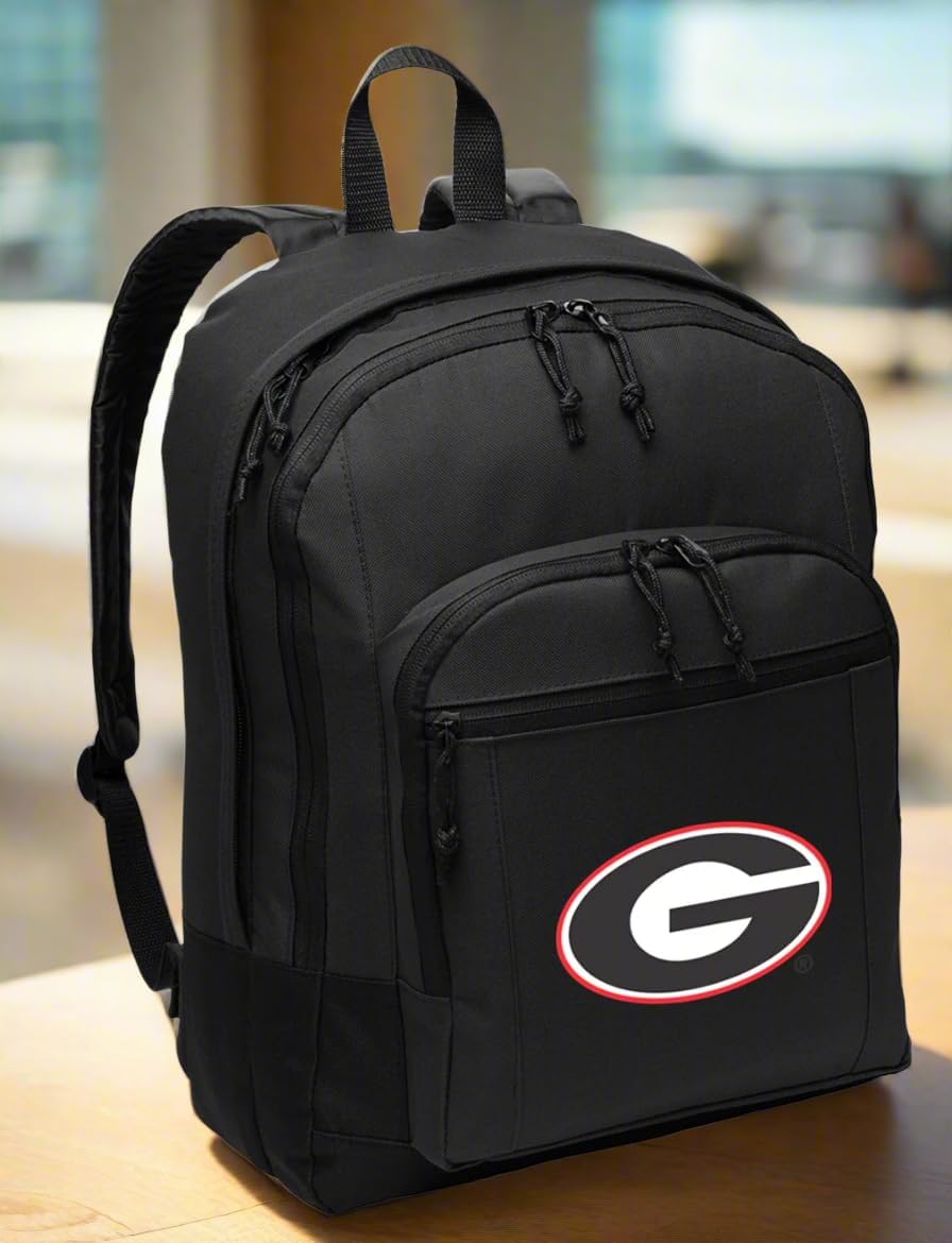 Broad Bay University of Georgia Backpack CLASSIC STYLE Georgia Bulldogs Backpack - Laptop Sleeve - Lightweight (Black)