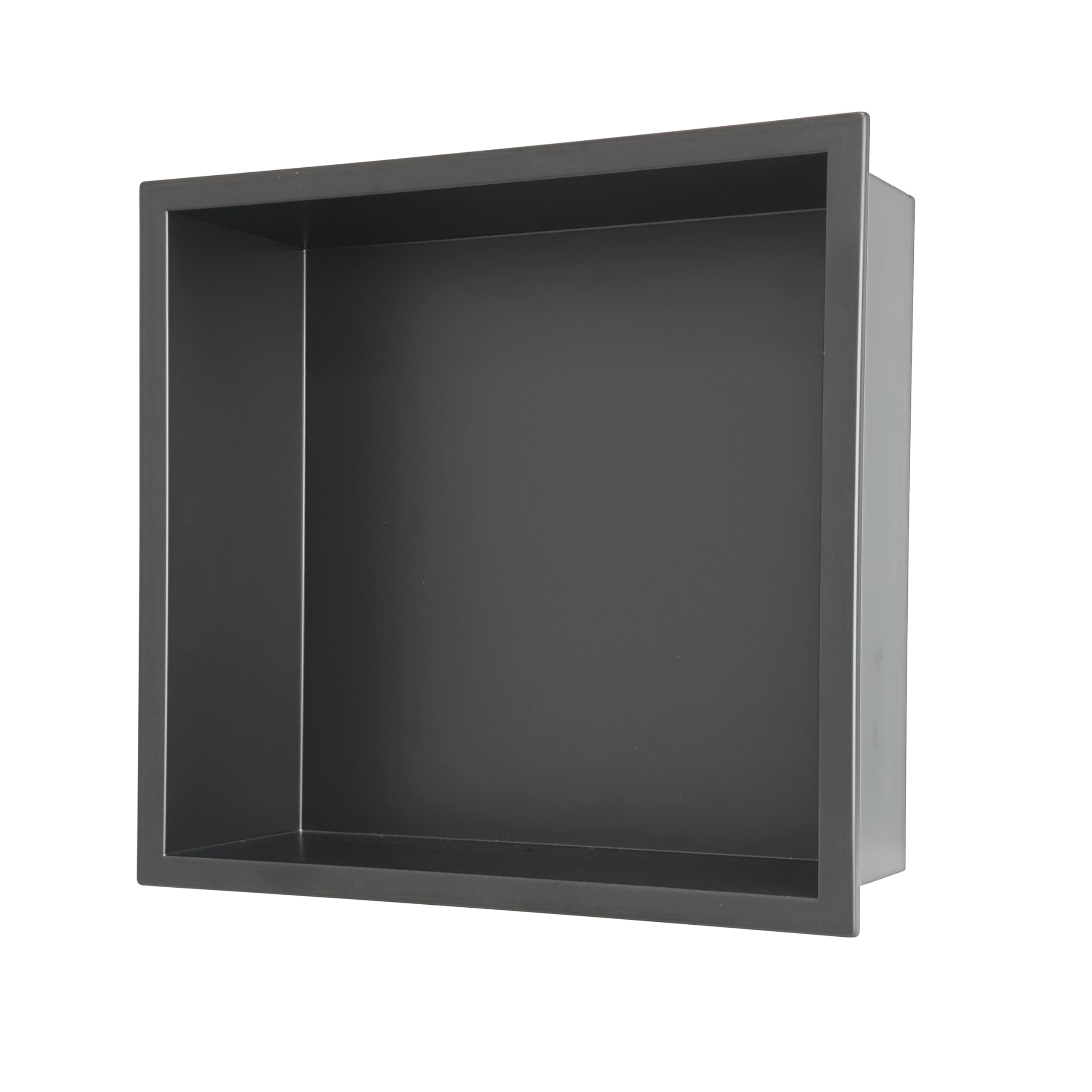 Nicho de Pared empotrable de Acero Inoxidable para Ducha, Estante de Ducha Integrado sin Azulejos, de Acero Inoxidable, Almacenamiento Doble para (Negro Mate, 30 x 30 x 10 cm)