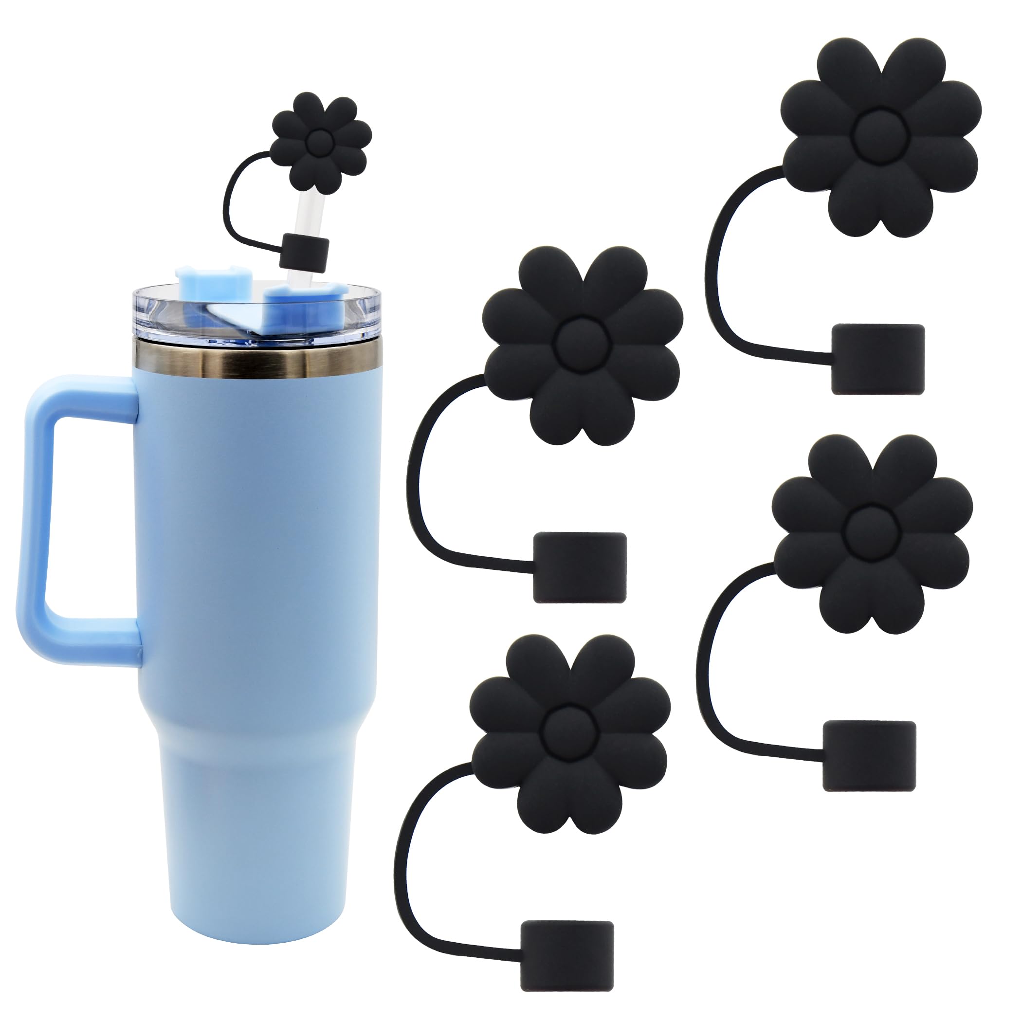 Lot De 4 Capuchons De Paille En Silicone Pour Tasse Stanley