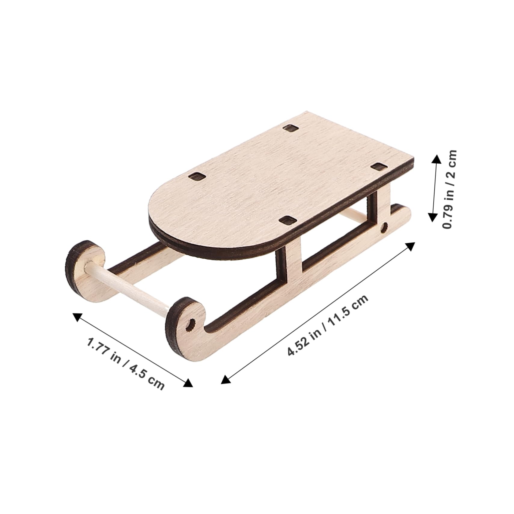 Cabilock 4 Sätze Miniatur Holzschlitten Unbemalte Weihnachtsdekoration Für Kreative Bastelideen Für Tischdeko Und Festliche Anlässe 12 Stück * 4