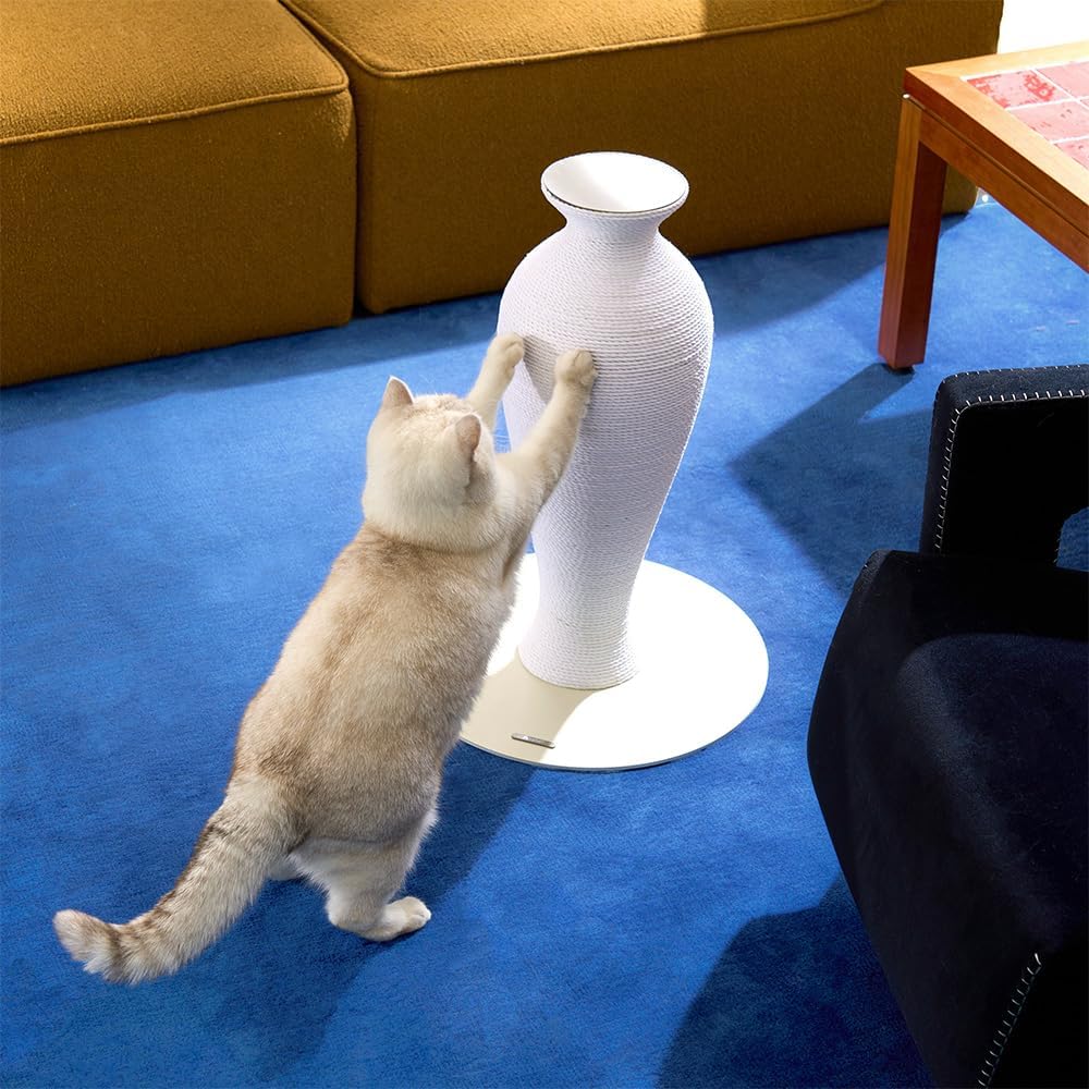 Furrytail Vase Clawer,Cat Scratcher,Scratching Post with Paper Rope, Recycle cat Tower, Large, Aesthetic Cat Scratching Post for Indoor Cats, (22 "H)