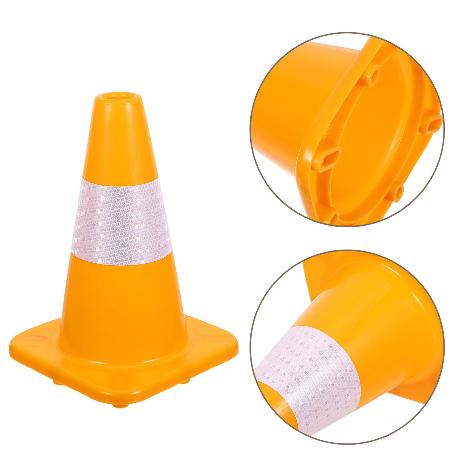 DOITOOL 3 Pièces Cône de Sécurité Routière en Plastique Jaune,