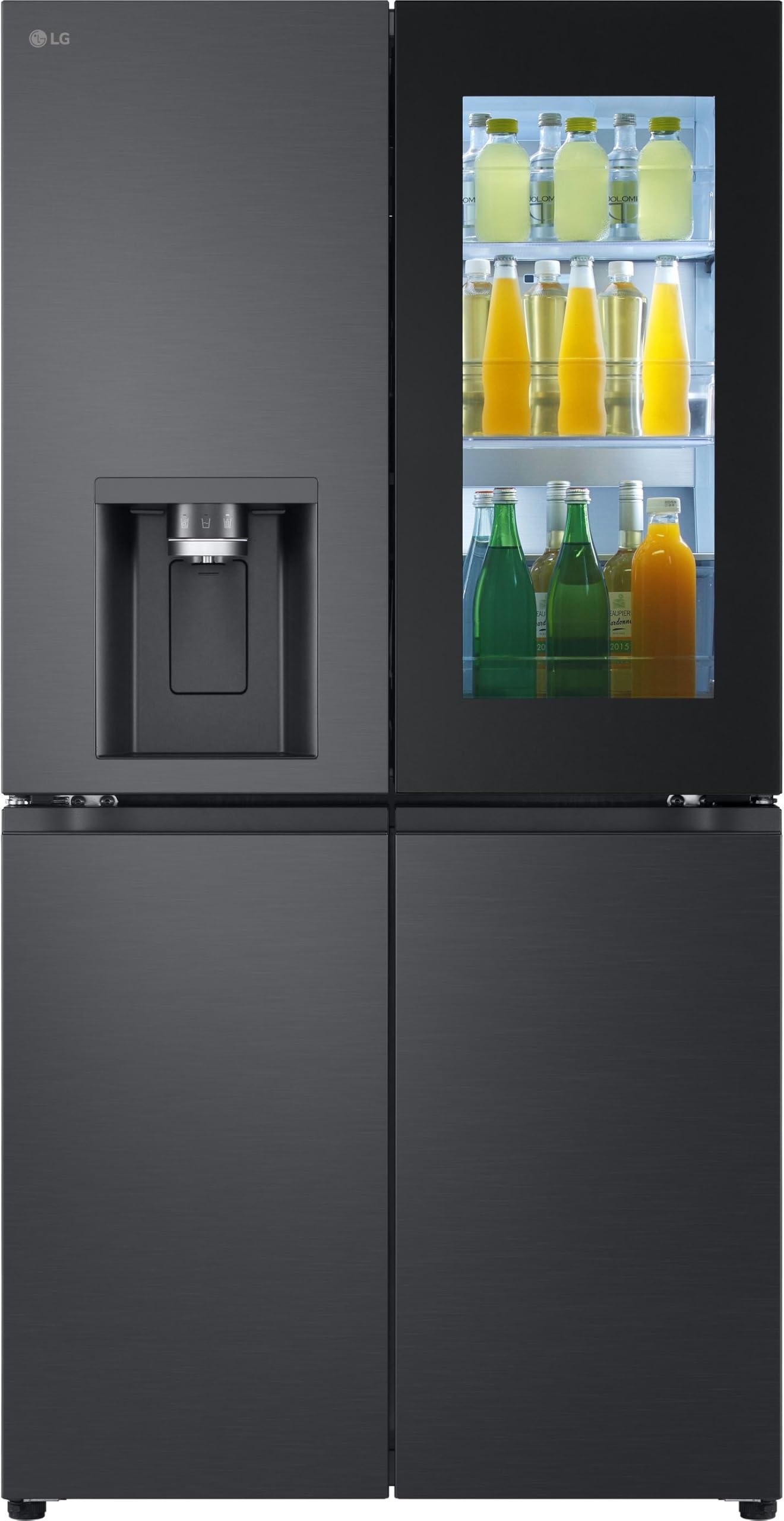 LG GMG960EVEE Multi-Door Kühlschrank mit Gefrierfach (638 L, Energieklasse E) mit InstaView und Craft Ice, Eis- und Wasserspender, Total No Frost, Silber