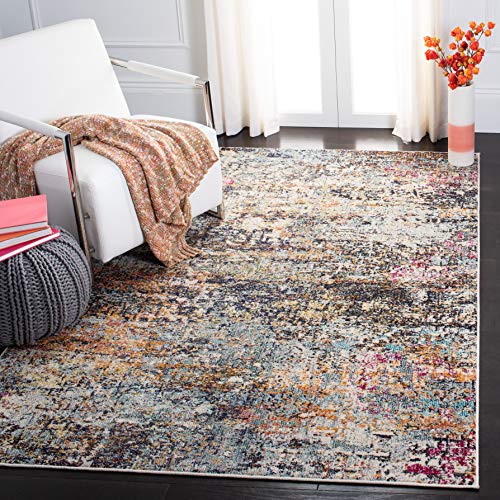 Safavieh Tapis Contemporain pour Salon, Salle à Manger, Chambre à Coucher - Madison Collection, Tapis à Poil Court, Noir et Or, 160 X 229 cm