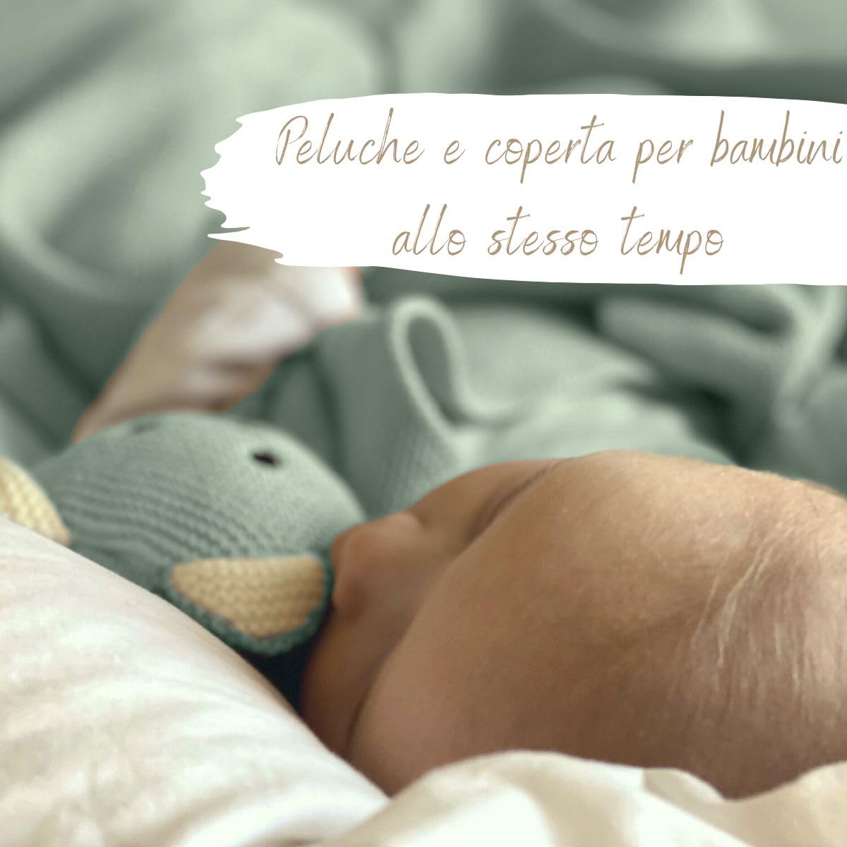 DIKOS® Coperta originale per neonati, in cotone biologico, 100% GOTS, coperta con peluche a maglia, coperta per neonati