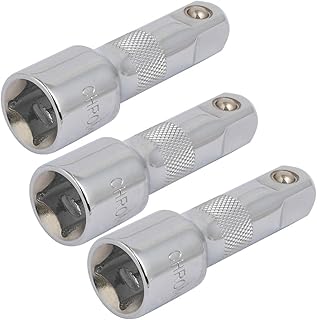 Aexit 75mm Length Hand Operated Tools 1/2-inch Square Chrome Vanadium Steel Driver Socket Adapter 3pcs Model:22as143qo42