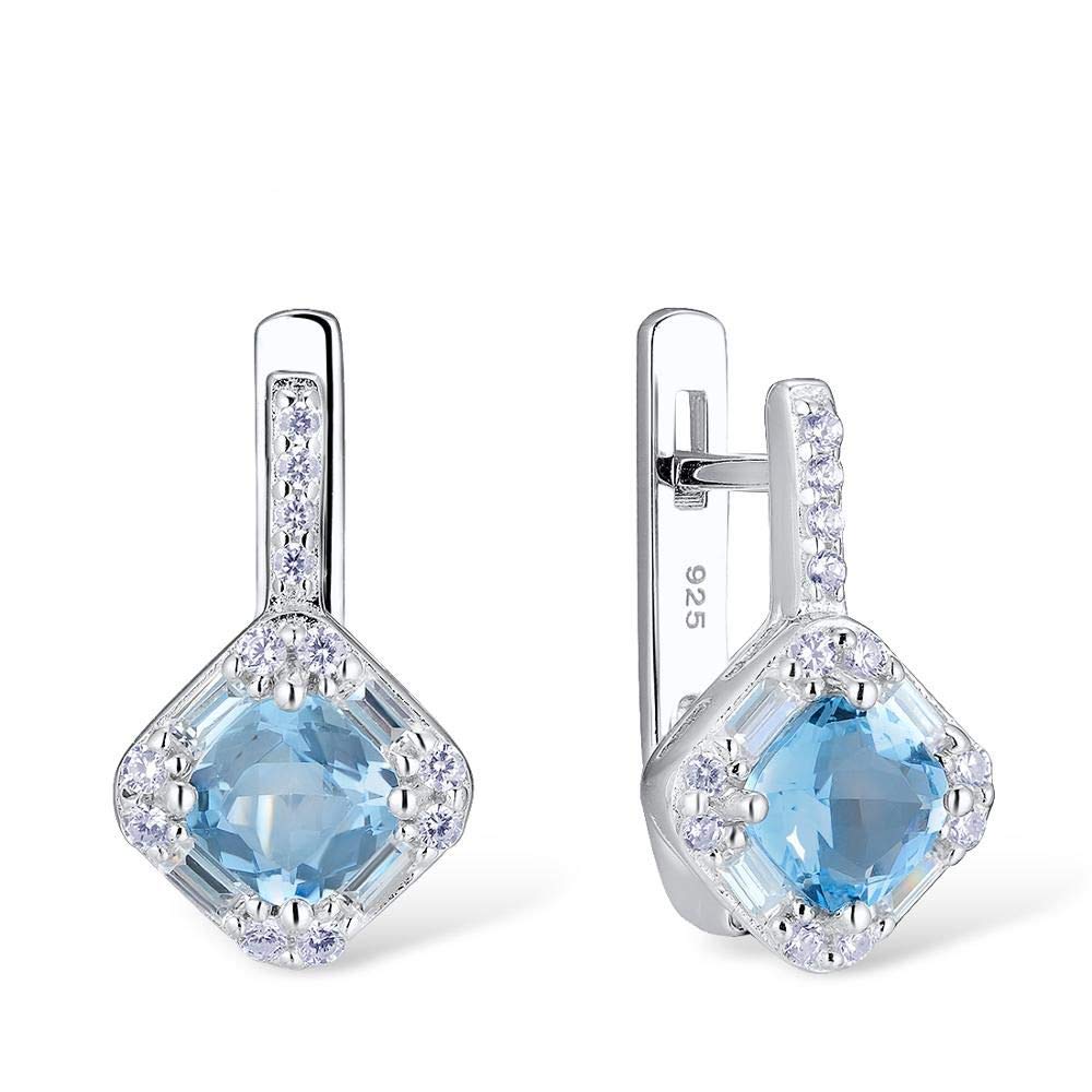 Boucles d'oreilles en Argent Anti-Ternes Cristal Bleu