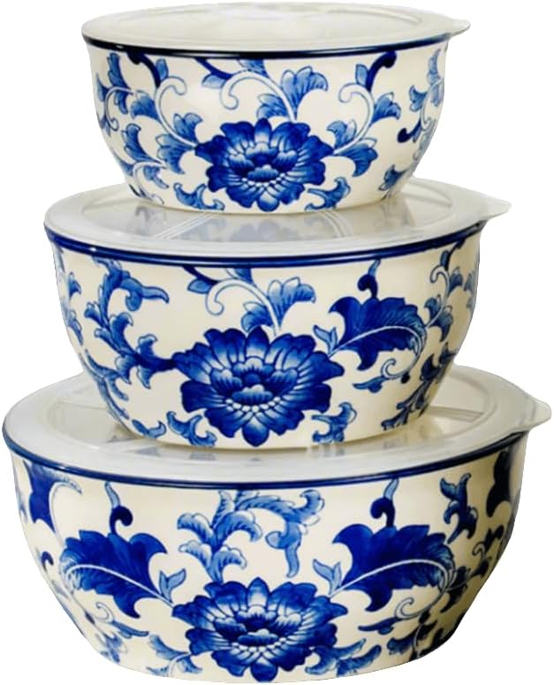 Euro Ceramica Blue Garden Bowl Set