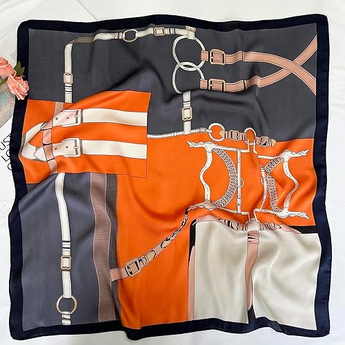 Miniatura 40 de FONYVE - Pañuelo de satén sedoso de tamaño mediano para mujer, cuadrado, 27.5 x 27.5 pulgadas