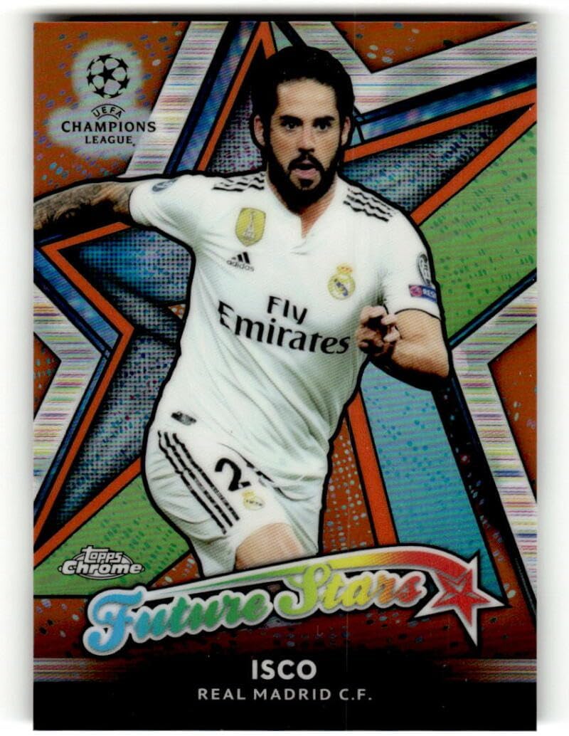 2018-19 Topps Chrome UEFA Champions Future Stars Orange Refractor #FS-I Isco 16/25 Real Madrid C.F. Soccer Trading Card
