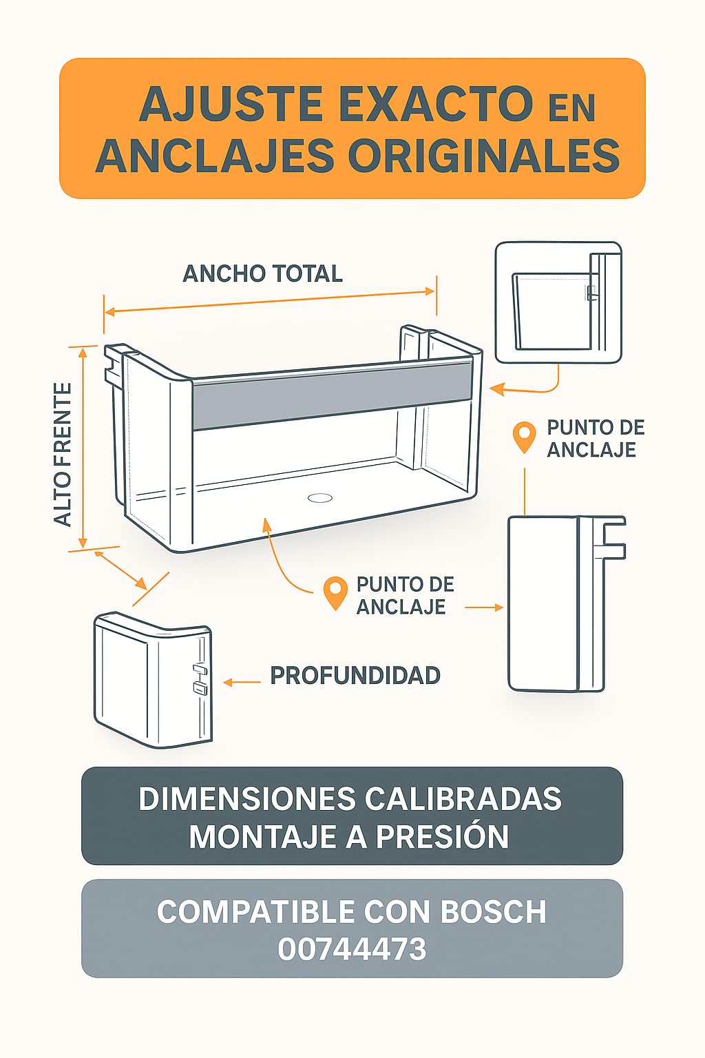 RO - Linea Blanca ® - ESTANTE FRIGORÍFICO BOSCH 00744473
