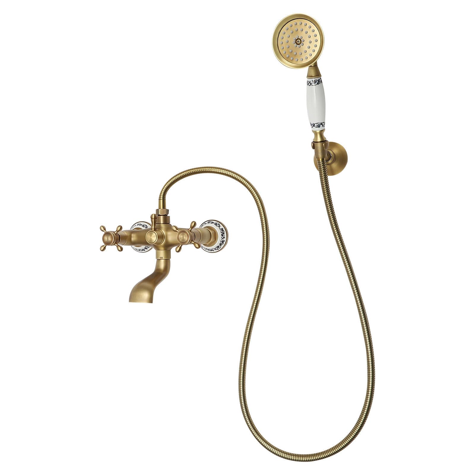 Rubinetto doccia anticato, sistema doccia con tubo a molla, miscelatore doccetta per bagno, docce e vasche da bagno