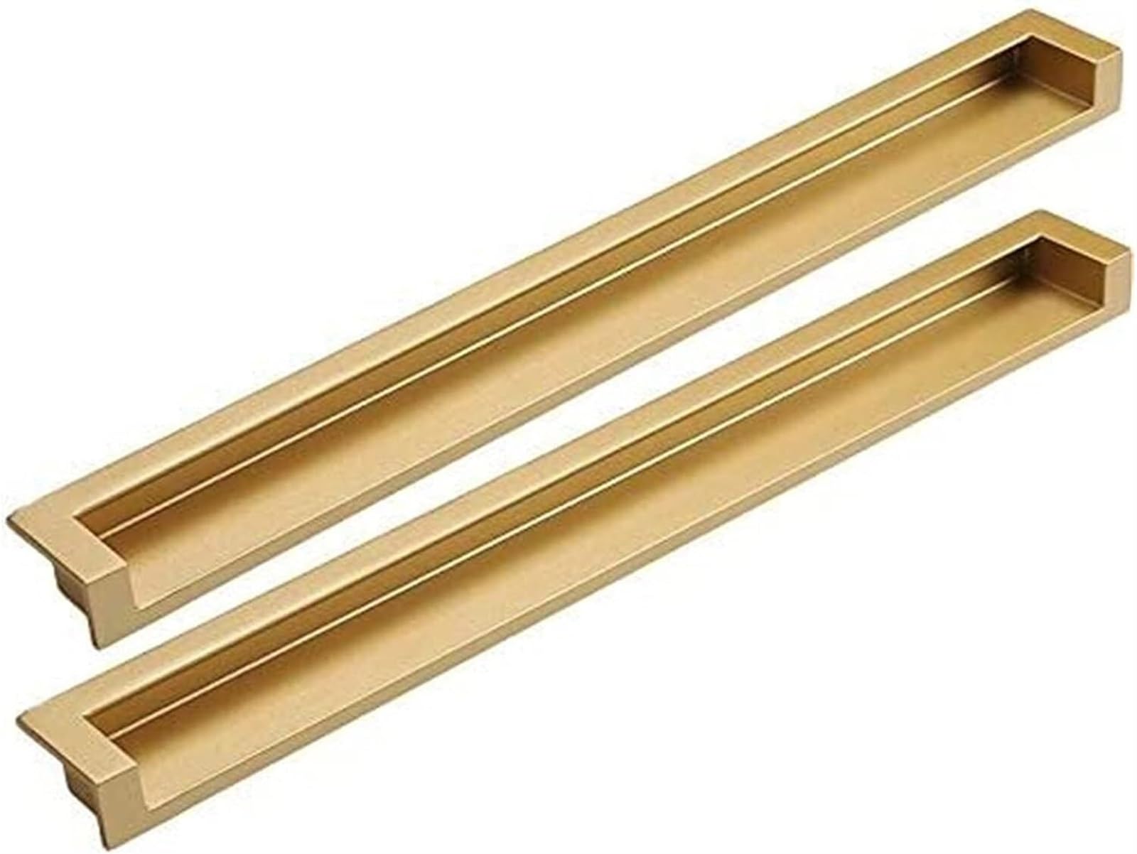 EOMO Cabinet Knobs Drawer Pull Handles,Sliding Door Handle with Concealed Screw, Hidden Recessed Flush Door/Sliding Door Pocket Door/Pull Handle(Gold,288mm)